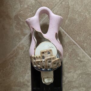 Vintage Southwest Pueblo Night Light Clay Pottery Hand-Painted Adobe Pink